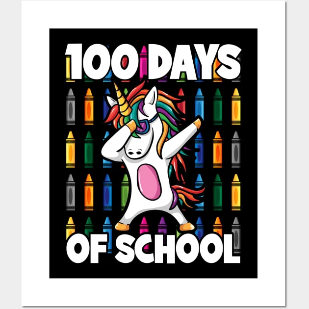 100 Days of School Crayon Dabbing Unicorn Magic Wall Art by RadStar